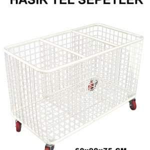 3 Gözlü Hasır Tel Sepet